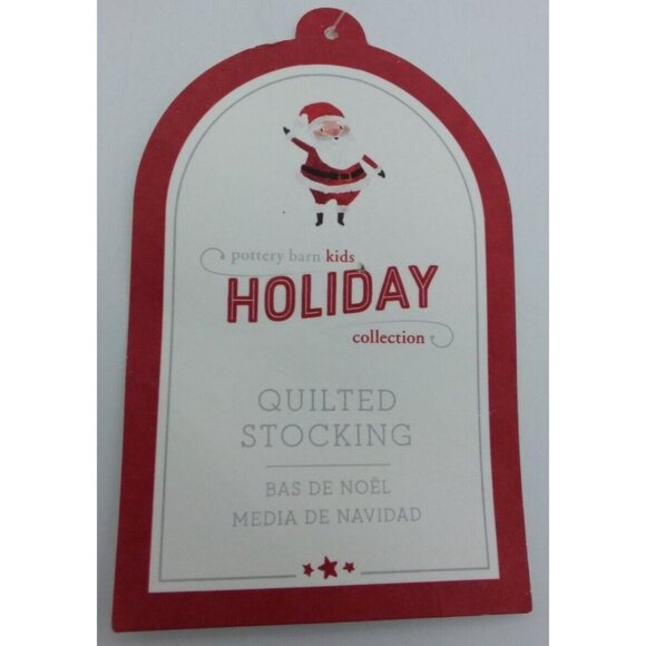 Pottery Barn Kids Karen Jumbo Stocking Santa Gifts Holiday Xmas Quilted 31.5 in - Picture 6 of 13
